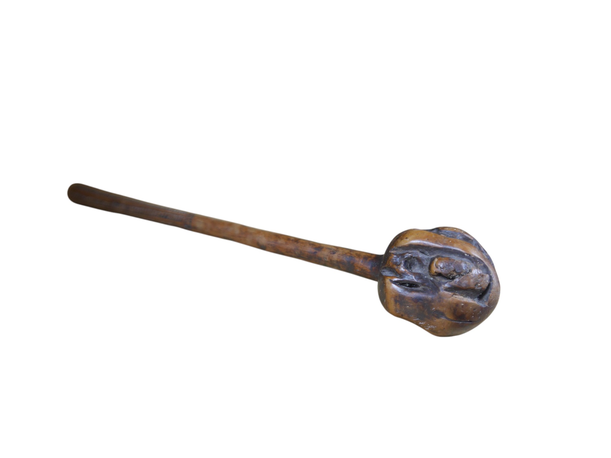 A Fijian hard wood throwing club, ula, with incised decoration to the handle, 41cm in length. Condition - fair to good